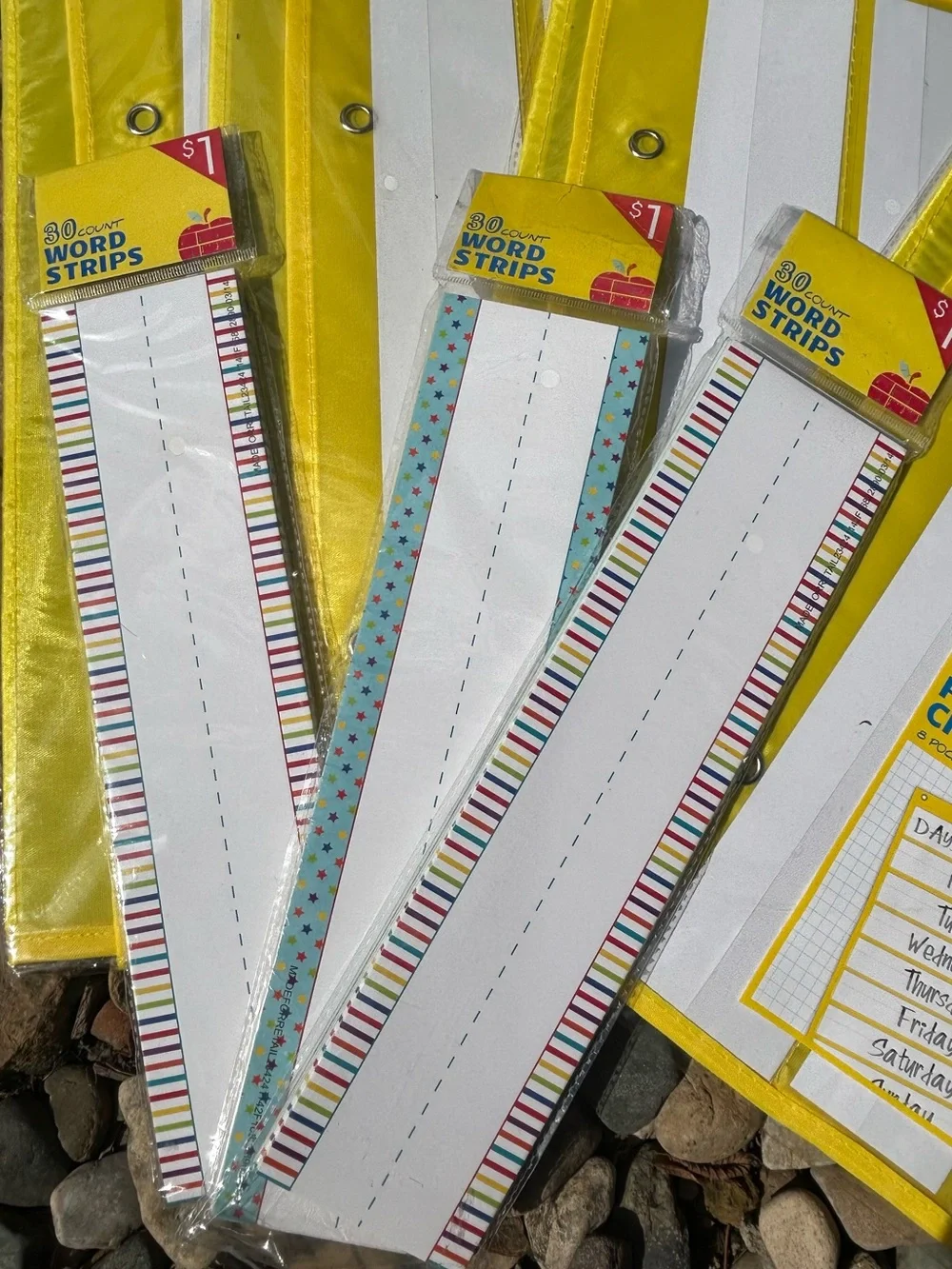 Yellow Pocket Charts and Word Strips Classroom Set from Target NEW